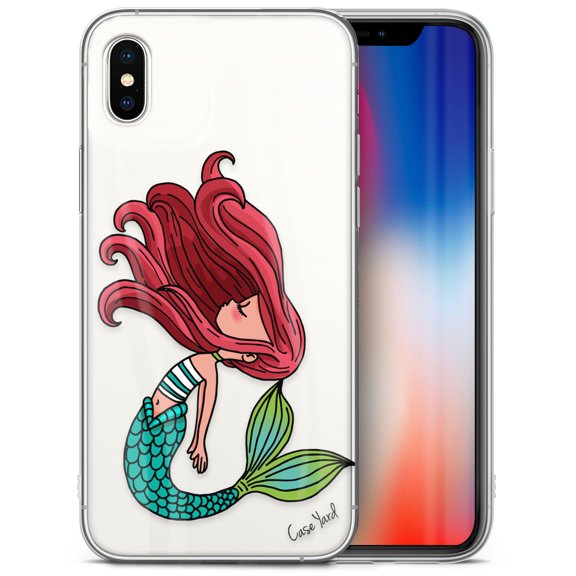 Case Yard iPhone-X Case Clear Soft & Flexible TPU Ultra Low Profile Slim Fit Thin Shockproof Transparent Bumper Protective Cover Drop Protective Cell Phone Cases (Princess of the Sea)