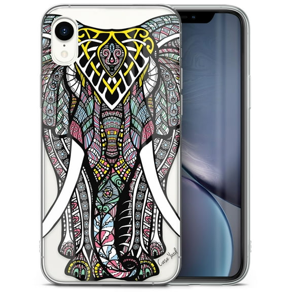 Case Yard iPhone-XR Case Clear Soft & Flexible TPU Ultra Low Profile Slim Fit Thin Shockproof Transparent Bumper Protective Cover Drop Protective Cell Phone Cases (Zen Elephant)