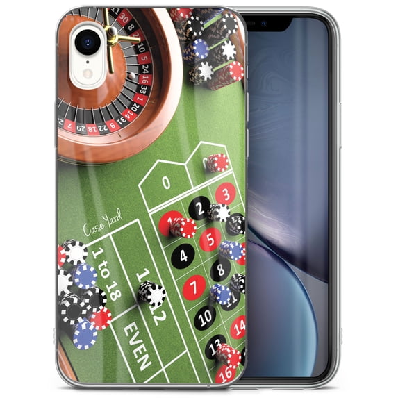 Case Yard iPhone-XR Case Clear Soft & Flexible TPU Ultra Low Profile Slim Fit Thin Shockproof Transparent Bumper Protective Cover Drop Protective Cell Phone Cases (Roulette & Chips)