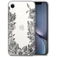 thumbnail image 1 of Case Yard iPhone-XR Case Clear Soft & Flexible TPU Ultra Low Profile Slim Fit Thin Shockproof Transparent Bumper Protective Cover Drop Protective Cell Phone Cases (Vintage Flowers), 1 of 8