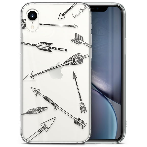 Case Yard iPhone-XR Case Clear Soft & Flexible TPU Ultra Low Profile Slim Fit Thin Shockproof Transparent Bumper Protective Cover Drop Protective Cell Phone Cases (Arrows)