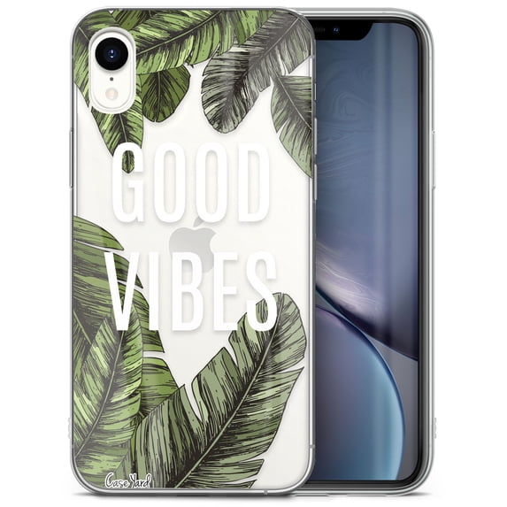 Case Yard iPhone-XR Case Clear Soft & Flexible TPU Ultra Low Profile Slim Fit Thin Shockproof Transparent Bumper Protective Cover Drop Protective Cell Phone Cases (Good Vibes)