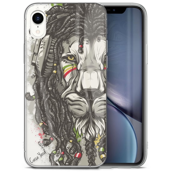 Case Yard iPhone-XR Case Clear Soft & Flexible TPU Ultra Low Profile Slim Fit Thin Shockproof Transparent Bumper Protective Cover Drop Protective Cell Phone Cases (Rasta Lion)