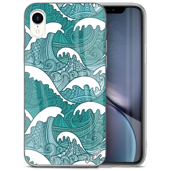 Case Yard iPhone-XR Case Clear Soft & Flexible TPU Ultra Low Profile Slim Fit Thin Shockproof Transparent Bumper Protective Cover Drop Protective Cell Phone Cases (Great Wave Pattern)