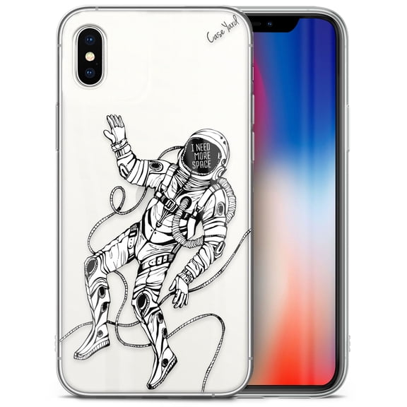 Case Yard iPhone-XS-Max Case Clear Soft & Flexible TPU Ultra Low Profile Slim Fit Thin Shockproof Transparent Bumper Protective Cover Drop Protective Cell Phone Cases (Astronaut)