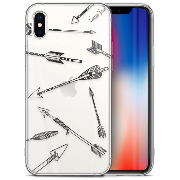 Case Yard iPhone-XS-Max Case Clear Soft & Flexible TPU Ultra Low Profile Slim Fit Thin Shockproof Transparent Bumper Protective Cover Drop Protective Cell Phone Cases (Arrows)