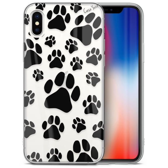 Case Yard iPhone-XS-Max Case Clear Soft & Flexible TPU Ultra Low Profile Slim Fit Thin Shockproof Transparent Bumper Protective Cover Drop Protective Cell Phone Cases (Paws)