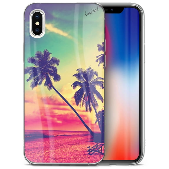 Case Yard iPhone-XS-Max Case Clear Soft & Flexible TPU Ultra Low Profile Slim Fit Thin Shockproof Transparent Bumper Protective Cover Drop Protective Cell Phone Cases (Beach Paradiso)