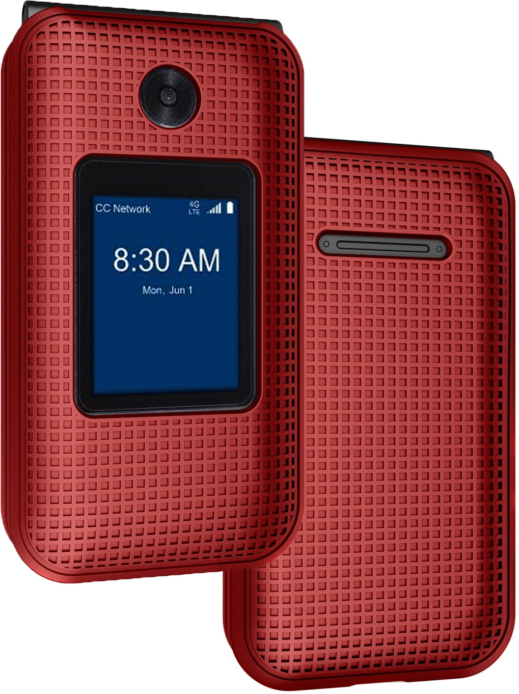 Case for ZTE Cymbal 2 Flip Phone, Nakedcellphone [Grid Texture] Slim