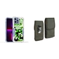 thumbnail image 1 of Case and Pouch Bundle for iPhone 14: Heavy Duty Armor Rugged Case (Army Green Camo) and Vertical Rugged Nylon Belt Holster (Midnight Green), 1 of 9