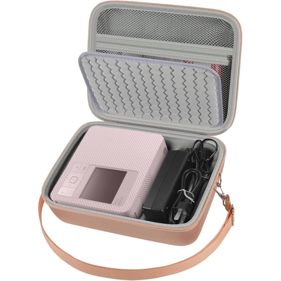 Case compatible with SELPHY CP1300/ CP1200/ CP1500 Wireless Compact Photo Printer and Color Ink/Paper Set - Organizer Storage Bag Only (Rose gold)