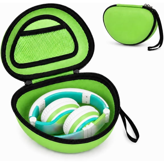 Case for eKids, for Beats Studio Pro, Solo3, Studio3, Solo2 Wireless Bluetooth Portable Headphones, Kids and Toddler Headband Storage Holder Bag Pouch (Box Only) (Green)