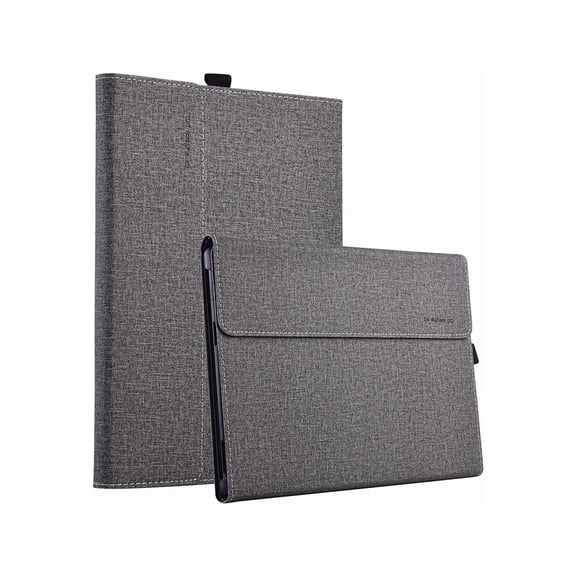 Case for 13 Inch Microsoft Surface Pro 9 2022 / Surface Pro 8 2021 - Multiple Angle Viewing PU Leather Business Cover with Pencil Holder