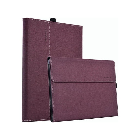 Case for 13 Inch Microsoft Surface Pro 9 2022 / Surface Pro 8 2021 - Multiple Angle Viewing PU Leather Business Cover with Pencil Holder