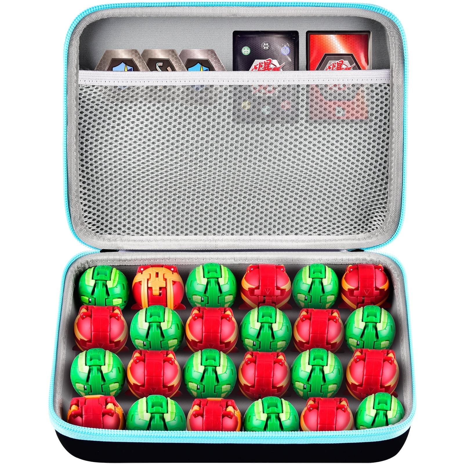 Case for 24pcs Bakugan Collectible Action Figures, Mini Toys Holder and Trading Cards Easy to Carry- Box Only