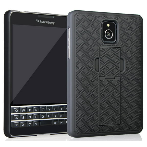 Case for AT&T Blackberry Passport, Nakedcellphone's Black Kickstand Case Slim Hard Shell Cover for AT&T Blackberry Passport (SQW100-3)