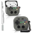 thumbnail image 1 of Case for AirPods 4 Generation Silicone Cover 3D Gamepad Skin Design with Cleaning Kit and Heart Carabiner, 1 of 5