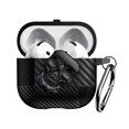 thumbnail image 1 of Case for Airpods 4th Generation 2024 Fiber Pattern Cover With Skull Switch and Carabiner, 1 of 5