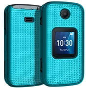 Case for Alcatel Go Flip 4 / TCL Flip Pro Phone, Nakedcellphone Slim Hard Shell Protector Cover with Grid Texture - Teal Mint