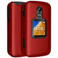 thumbnail image 1 of Case for Alcatel TCL Flip 2 Phone (2022), NakedcellPhone [Grid Texture] Slim Hard Shell Protector Cover for T408DL / TFALT408DCP - Red, 1 of 7