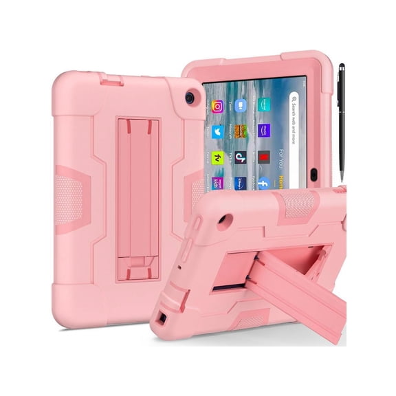 Case for Amazon Fire 7 12th Gen 2022 Release with Kickstand, Heavy Duty Shockproof Protective Cover with Stylus Pen Nav