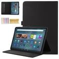 thumbnail image 1 of Case for Amazon Fire Max 11 13th Generation 2023, Fabric PU Leather Folio Cover Soft TPU Inner Multiple Viewing Angles Stand with Card Slots - Black, 1 of 5