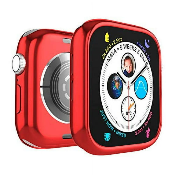 Case for Apple Watch 38mm Series 3 Series 2 Bumper Protection Soft TPU Ultra-Slim Lightweight Resistant Protective Case Cover, Red