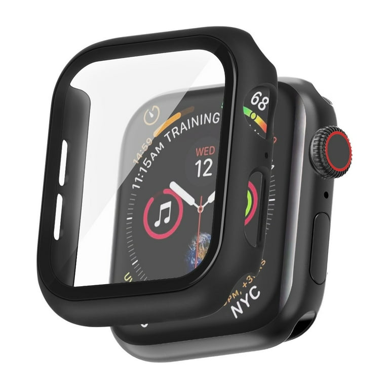 Case for Apple Watch 40mm Series SE 6 5 4 with Tempered Glass Screen Protector Hard Shell Matte Full Protection Anti Scratch Cover Black Walmart