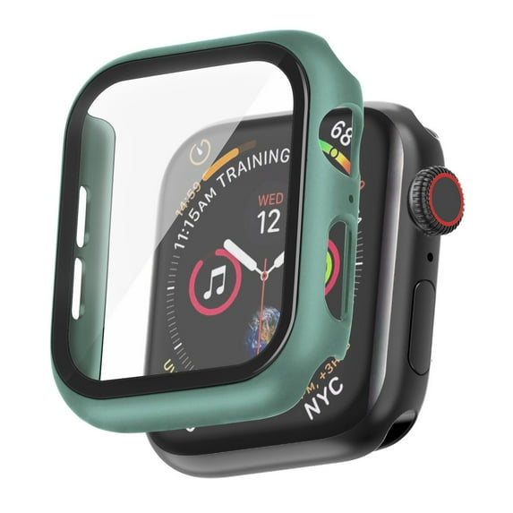 Case for Apple Watch 40mm Series SE 6 5 4 with Tempered Glass Screen Protector, Hard Shell Matte Full Protection Anti Scratch Cover (Midnight Green))