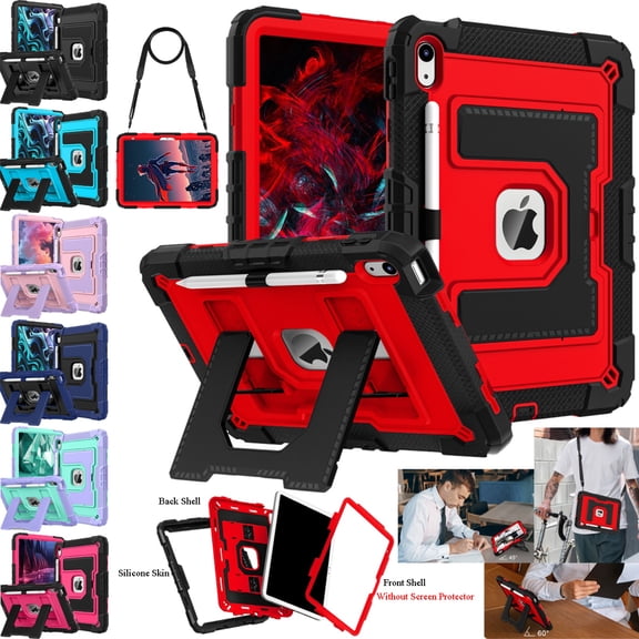 Case for Apple iPad (A16) 11th Generation 11-inch 2025 (A3354/A3355/A3356) Heavy Duty Shockproof Hard Cover w Kickstand & Shoulder Strap