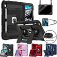 thumbnail image 1 of Shockproof Case for Apple iPad (A16) 11th/10th Generation (2025/2022) Heavy Duty Hard Cover w Kickstand & Shoulder Strap, 1 of 10