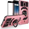 thumbnail image 1 of Case for BLU View 4 Case w/Tempered Glass Screen Protector [Military Grade] Ring Car Mount Kickstand Hard Phone Case for BLU View4 B135DL - Rose Gold, 1 of 5