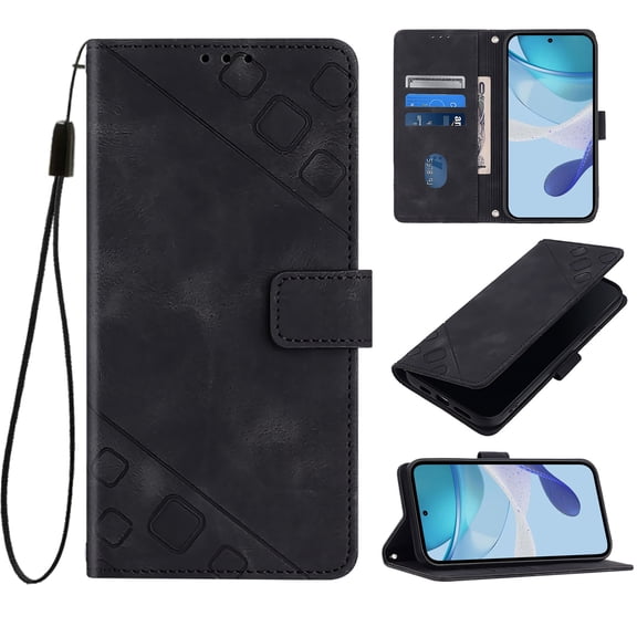 Case for BLU View 5 Pro Shockproof PU Leather Case with Card Slots Kickstand Magnetic Flip Wallet Protective Phone Cover, Black