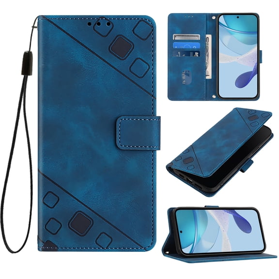 Case for Blackview Wave 9C / Wave 9 Shockproof PU Leather Case with Card Slots Kickstand Magnetic Flip Wallet Protective Phone Cover, Blue