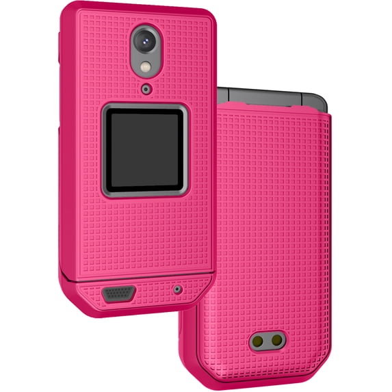 Case for CAT S22 Flip Phone, Nakedcellphone Slim Hard Shell Protector Cover - Bright Hot Pink