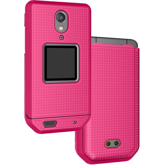 Case for CAT S22 Flip Phone, Nakedcellphone Slim Hard Shell Protector Cover - Bright Hot Pink