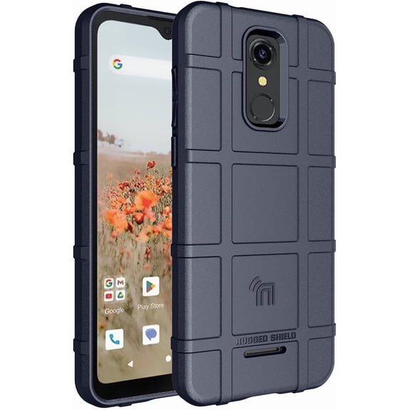 Case for Consumer Cellular Iris Connect Phone, Nakedcellphone Rugged Shield Protective Cover [Anti-Fingerprint, Matte Grip Texture] - Navy Blue
