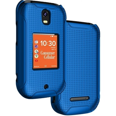 Case for Consumer Cellular Iris Flip Phone, Nakedcellphone Slim Hard Shell Protector Cover [Anti-Fingerprint, Grid Texture] for SH3320 (2023)