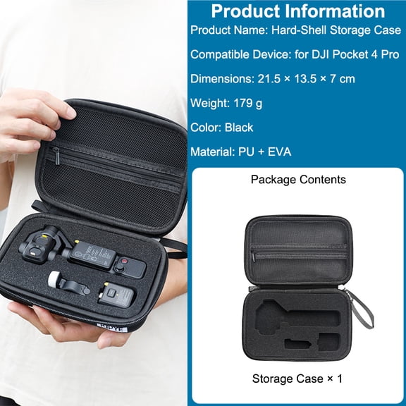 Case for DJI Pocket 4Pro, Hard EVA Carrying Case with Handle, Storage Box Handbag, Shockproof Drop Resistan