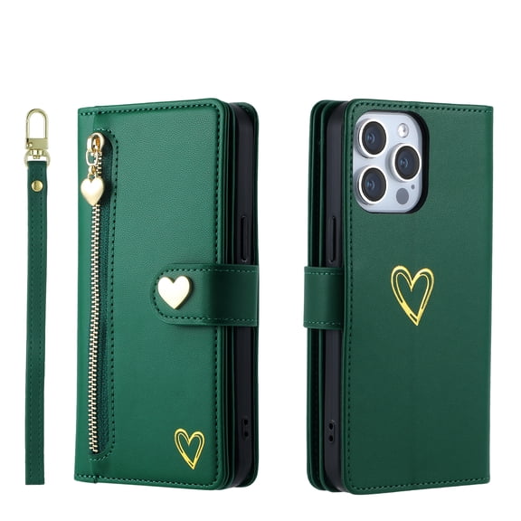 Case for Fujitsu Arrows M05 Wallet phone case with zipper pocket, wrist strap, flip cover and built-in card slots.