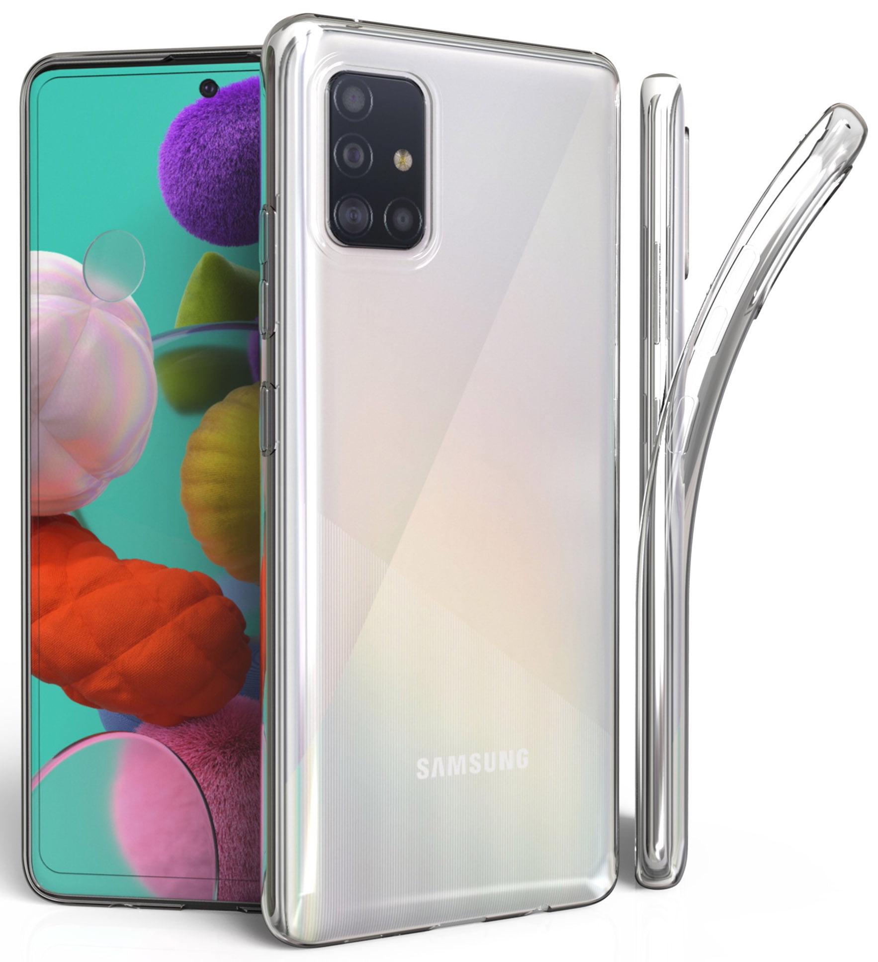 Case for Galaxy A51 5G, Clear Transparent See-Thru Flex Gel TPU