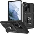 thumbnail image 1 of Case for Galaxy S22 Ultra, Camera Cover Phone Case with Rotation Ring Stand for Samsung Galaxy S22 Ultra - Black, 1 of 14