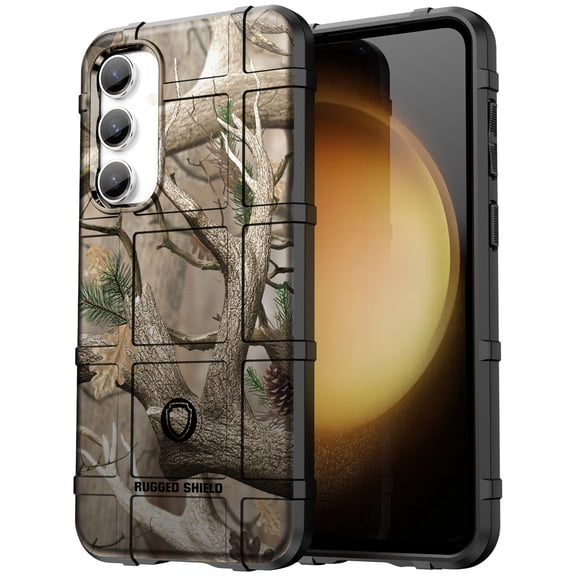 Case for Galaxy S23 FE Phone, Nakedcellphone [Outdoor Camouflage] Rugged Shield Cover for Samsung SM-S711 - Bush Camo Design