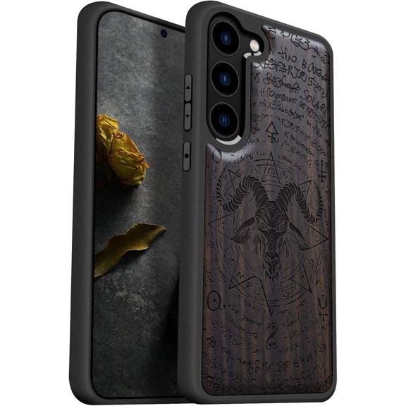 Case for Galaxy S23 Plus Case [Natural & Black Soft TPU] Shockproof Protective Cover Unique & Classy Design Compatible with S23 Plus The Devil-Black