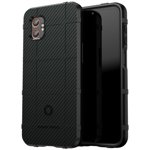 Case for Galaxy XCover 7 Pro, Nakedcellphone Rugged Shield Protective Cover for Samsung XCover7 Pro Phone (2025, SM-G766) - Black Carbon Fiber Design