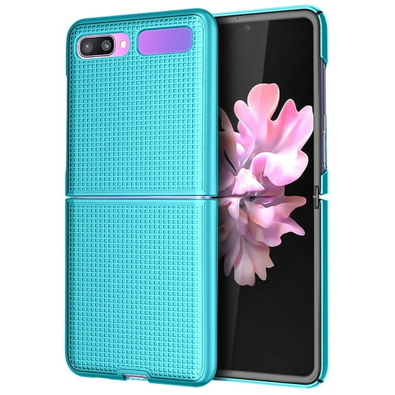 Case for Galaxy Z Flip, Nakedcellphone Protective Snap-On Cover [Grid Texture] for Samsung Galaxy Z Flip 5G Phone (SM-F700, SM-F707) 2020