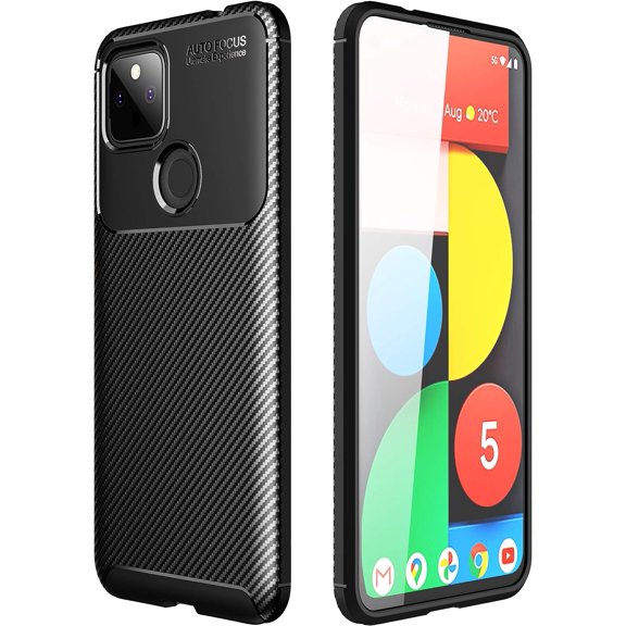 Case for Google Pixel 5A, Slim Shockproof Soft TPU Protective Shell Compatible with Google Pixel 5A (Black)