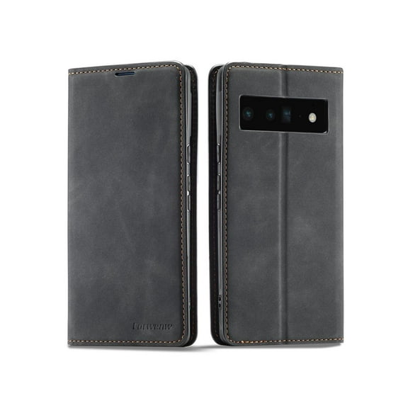 Case for Google Pixel 6 5G 6.4 inch Premium PU Leather Cover with Card Holder Kickstand Shockproof Flip Wallet Cover
