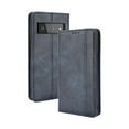 thumbnail image 1 of Case for Google Pixel 6, Slim Flip Stand Vintage Texture Faux Leather Wallet Card Slots Magnetic Cover, Dark Blue, 1 of 8