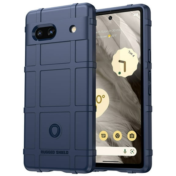 Case for Google Pixel 7a Phone (2023), Nakedcellphone Rugged Shield Protective Cover [Anti-Fingerprint, Matte Grip Texture] - Navy Blue